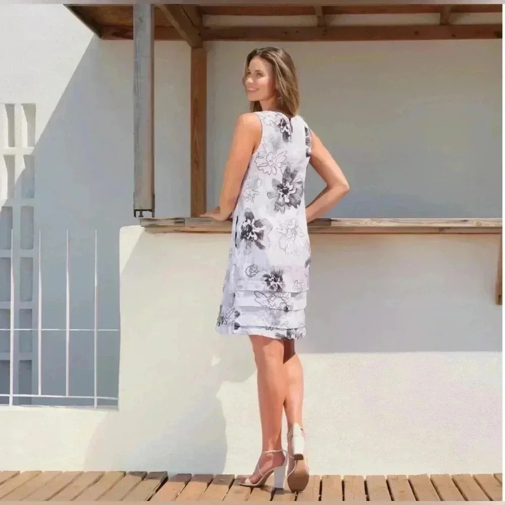 Habitat Sketched Floral Pocket Dress White Size M - Picture 4 of 15